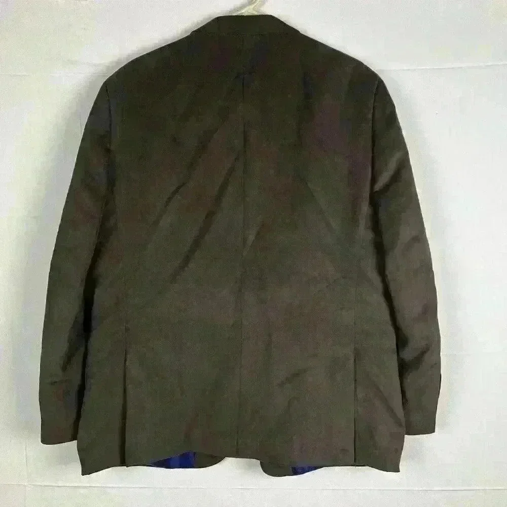Nautica Mens Suit Jacket Blazer Brown Suede Like Polyester‎ Size 46 Regular